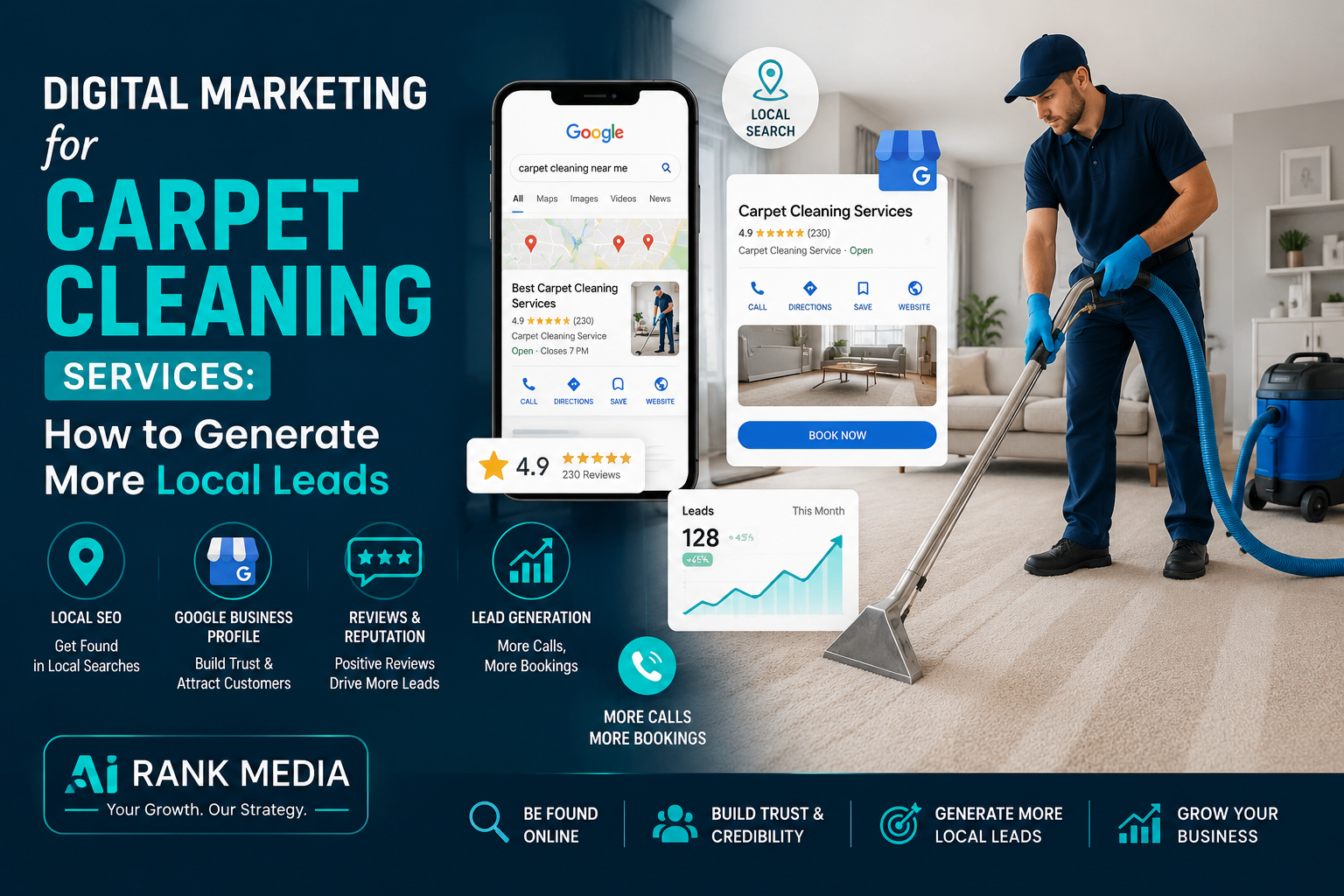 AI Rank Media Digital Marketing for Carpet Cleaning Services: How to Generate More Local Leads